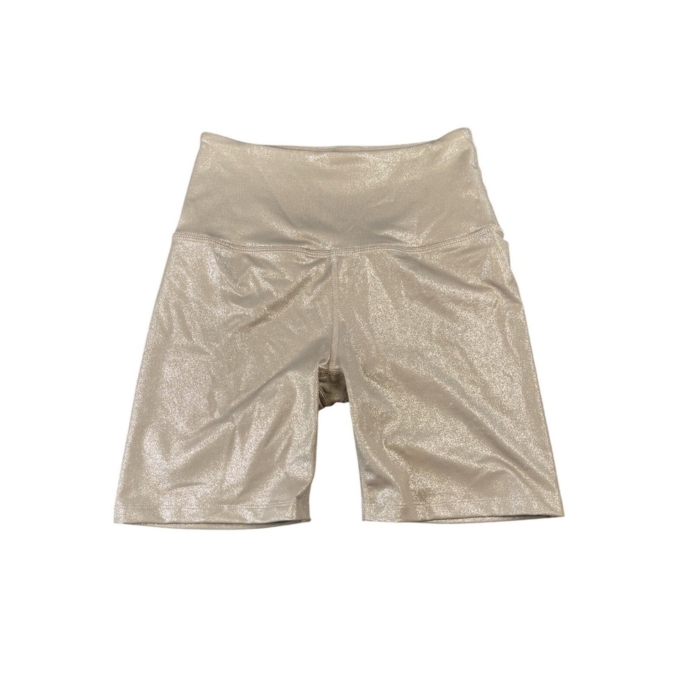 NWOT Beyond Yoga Womens Mocha Brown‎ Twinkle High-Waisted Pull On Biker Shorts M